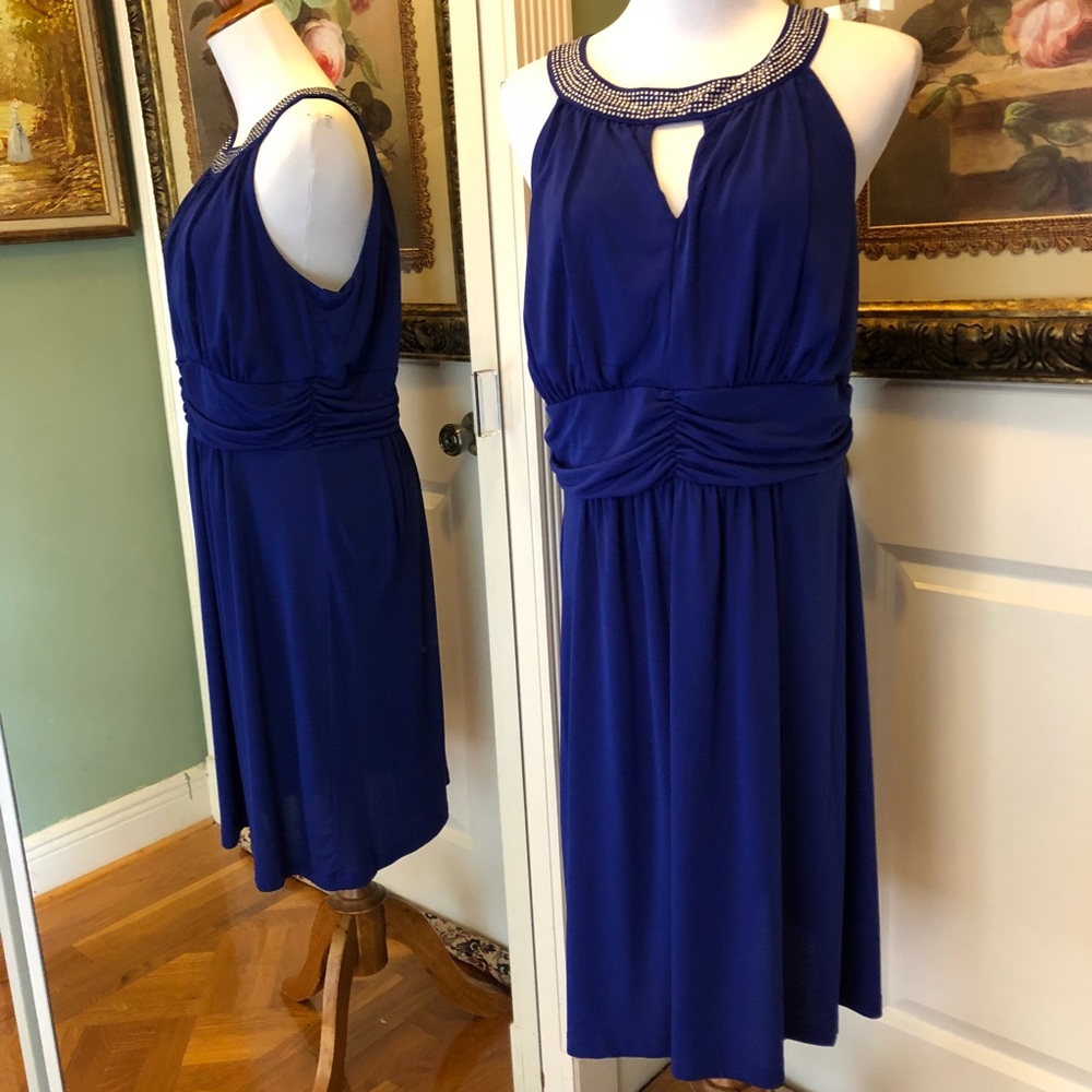 Beautiful blue dress with sequence stones